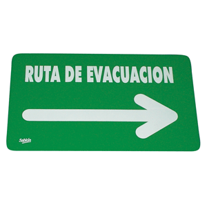 LETRERO RUTA EVACUACION FLECHA DERECHA SABLON LETRERO RUTA EVACUACION FLECHA DERECHA SABLON