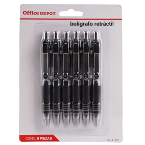 BOLÍGRAFO RETRÁCTIL MINI NEGRO PAQ.6 BOLÍGRAFO RETRÁCTIL MINI NEGRO PAQ.6