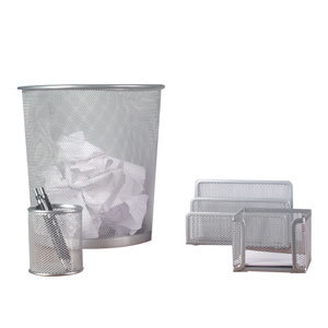 SET DE ESCRITORIO 4 PIEZAS MESH COLOR PLATA SET DE ESCRITORIO 4 PIEZAS MESH COLOR PLATA
