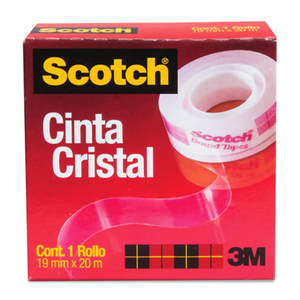 SCOTCH CINTA CRISTAL EN CAJA, 18 MM X 25 M SCOTCH CINTA CRISTAL EN CAJA, 18 MM X 25 M