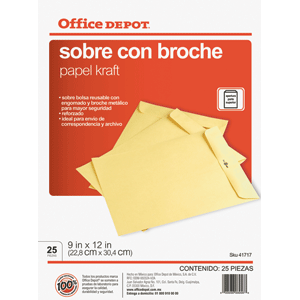 SOBRE TAM.CARTA CON BROCHE METALICO 25 PACK OFFICE SOBRE TAM.CARTA CON BROCHE METALICO 25 PACK OFFICE