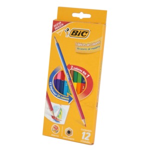 LÁPICES DE COLOR BICOLOR DE 12 PIEZAS LÁPICES DE COLOR BICOLOR DE 12 PIEZAS