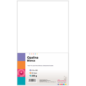 PAPEL OPALINA 230GR OFICIO PAQ. 50 HOJAS PAPEL OPALINA 230GR OFICIO PAQ. 50 HOJAS