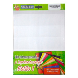 TARJETAS PERSONALES BLANCO NEVADO 10 HOJAS TARJETAS PERSONALES BLANCO NEVADO 10 HOJAS