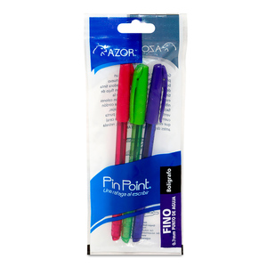 BOLIGRAFO AZOR PIN POINT BOL (VC-RS-MO) C/3 0.7 BOLIGRAFO AZOR PIN POINT BOL (VC-RS-MO) C/3 0.7