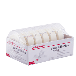 CINTA INVISIBLE OFFICE DEPOT C/DISPENSADOR PAQ/6 CINTA INVISIBLE OFFICE DEPOT C/DISPENSADOR PAQ/6