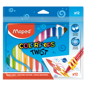 LÁPICES DE CERA MAPED GIRATORIO 12U LÁPICES DE CERA MAPED GIRATORIO 12U