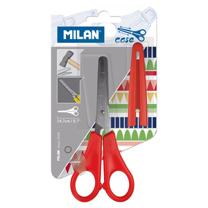TIJERA MILAN ROJA CON FUNDA PROTECTORA TIJERA MILAN ROJA CON FUNDA PROTECTORA