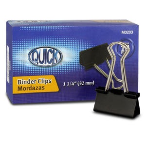SUJETA DOCUMENTOS QUICK 1 1/4P NEGRO CAJA 12U SUJETA DOCUMENTOS QUICK 1 1/4P NEGRO CAJA 12U