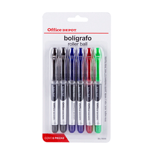 ROLLER BALL OFFICE DEPOT PAQUETE C/6 ROLLER BALL OFFICE DEPOT PAQUETE C/6