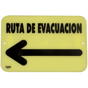 LETRERO RUTA EVACUACION FLORESCENTE SABLON LETRERO RUTA EVACUACION FLORESCENTE SABLON