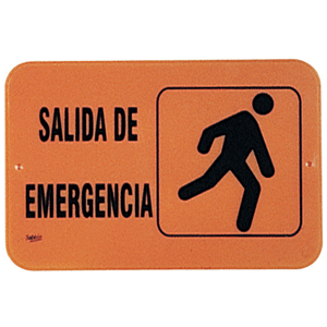 LETRERO SALIDA DE EMERGENCIA (FLUORESCENTE) LETRERO SALIDA DE EMERGENCIA (FLUORESCENTE)