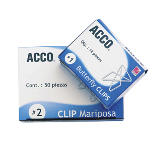 CLIP MARIPOSA #2 ACCO C/50 PAQUETE C/4 CLIP MARIPOSA #2 ACCO C/50 PAQUETE C/4